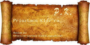 Prisztacs Klára névjegykártya